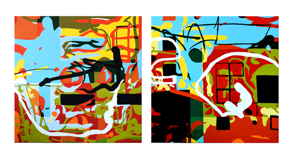 Czarne_na_czerwonym_jedzie_po_zielonym_80x160cm