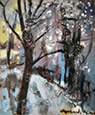 50. Las, 2012, olej  płyta, 30 x 25 cm, cena 200 zł